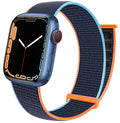 Deep Navy AXYON® Nylon Loop Strap for Apple Watch, breathable double‑layer nylon.