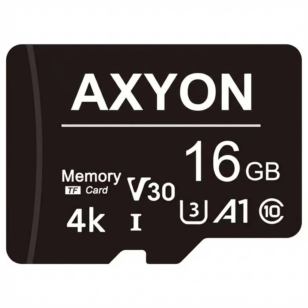 Axyon 16GB memory card on a white background