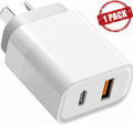 White USB-C wall adapter with '1 Pack' label on a white background