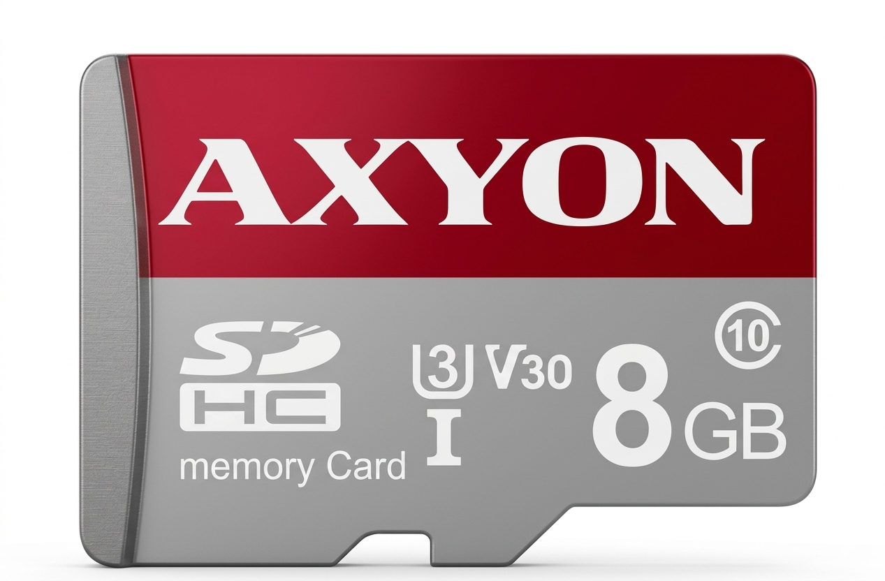 AXYON 8GB microSD memory card product image on a white background