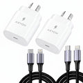 2-Pack AXYON 30W Fast Charger and 2-Pack 27W USB-C to Lightning 1m Cable 4-in-1 Combo