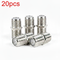 Five silver coaxial connectors on a white background with '20pcs' in red text above.
