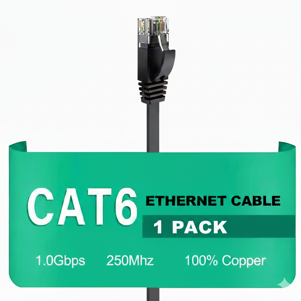Cat6 Ethernet cable 1 PACK with packaging on a white background