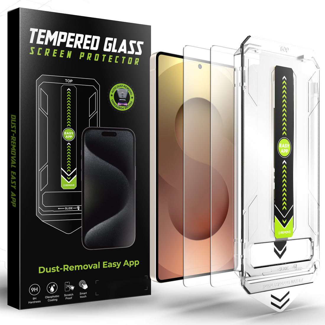 AXYON® Titan Series 2-Pack HD Tempered Glass Screen Protector for Samsung Galaxy S26 Ultra – 9H, Dust-Removal Easy App

