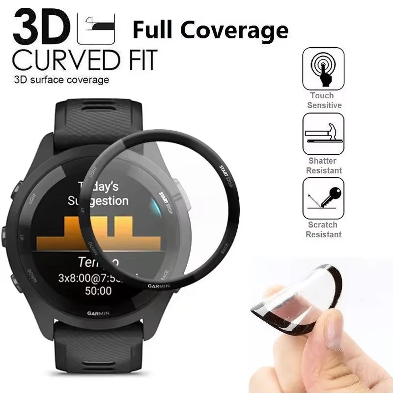 Flexible PMMA film installation on Garmin Forerunner 255 with curved fit