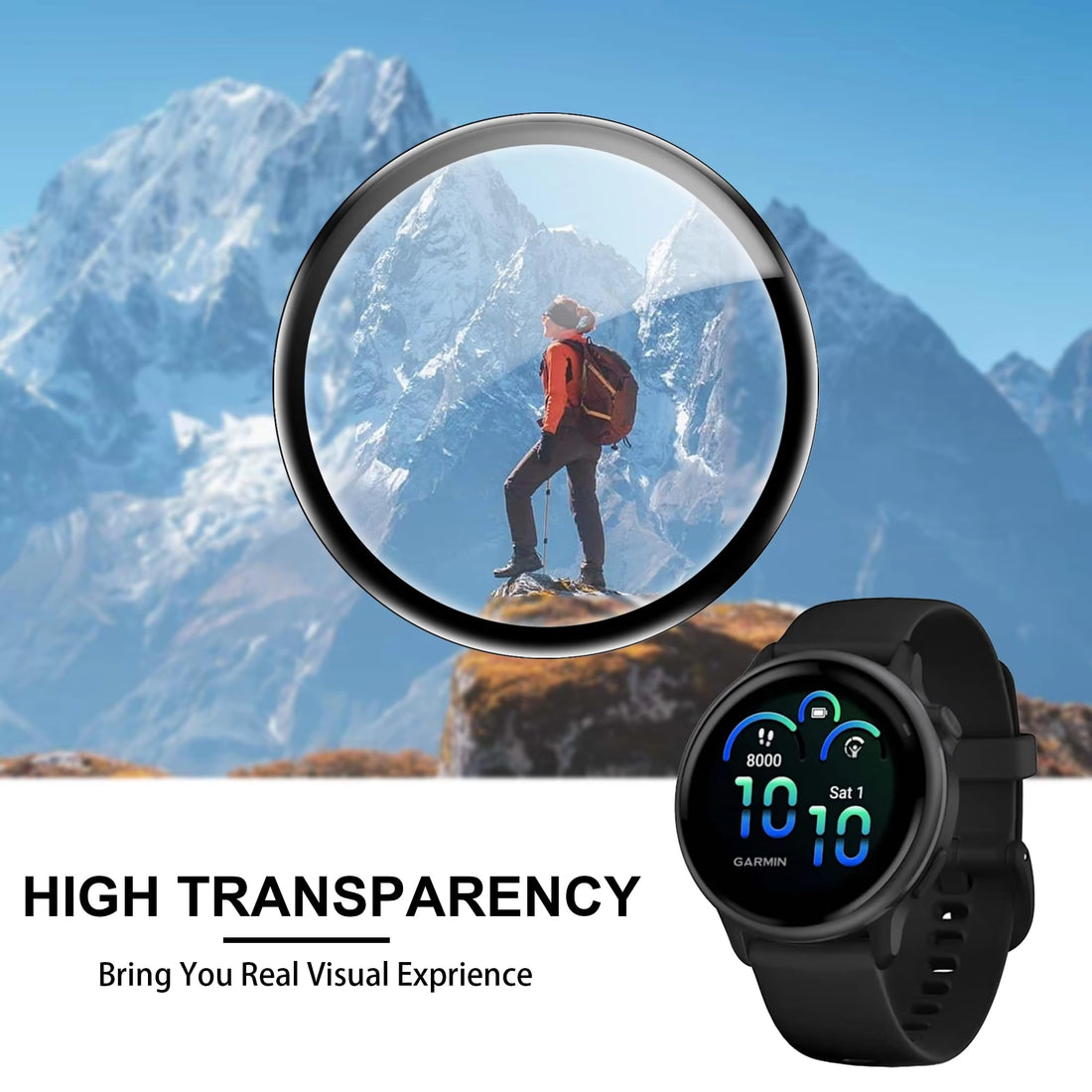 AXYON PMMA Film Screen Protector for Garmin Vivoactive 6 - Ultra-thin Flexible Film on Smartwatch Display