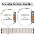 Size Guide for Alpine Loop‑Style Bands – Compatibility chart for Apple Watch 38–49mm, adjustable fit.