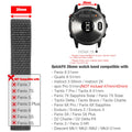 Watch band compatible with Garmin Fenix 7X and other models, with compatibility list and dimensions.