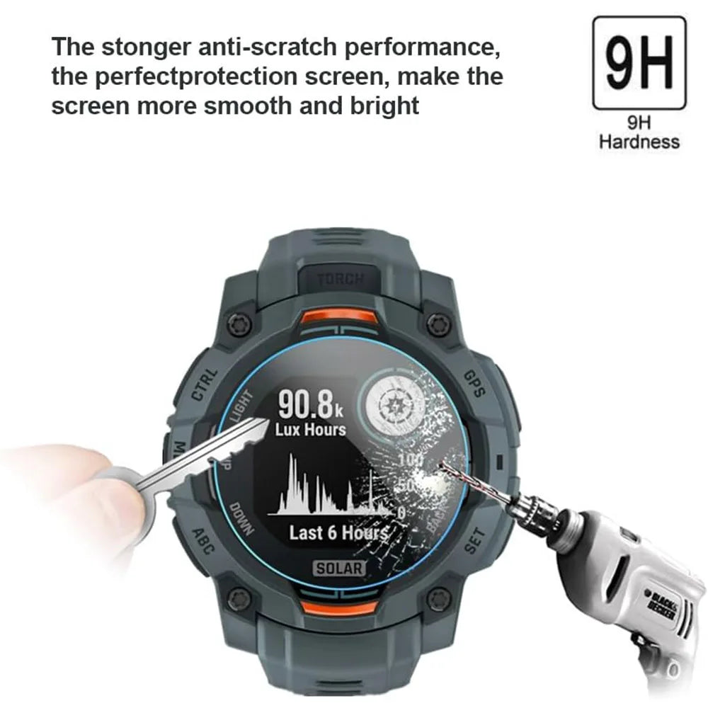 Garmin Instinct 3 Tempered Glass durability test – Watch showing scratch resistance on protector