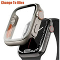 Smartwatch with a protective case on a white background