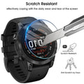 Smartwatch with a screen protector being applied, highlighting scratch resistance.