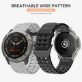 Two smartwatches with different band patterns on a white background
