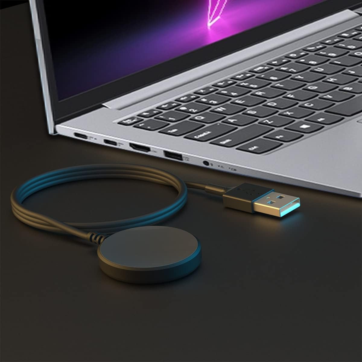 Samsung Charging Cable USB-A for Galaxy Watch-AXYON  With laptop