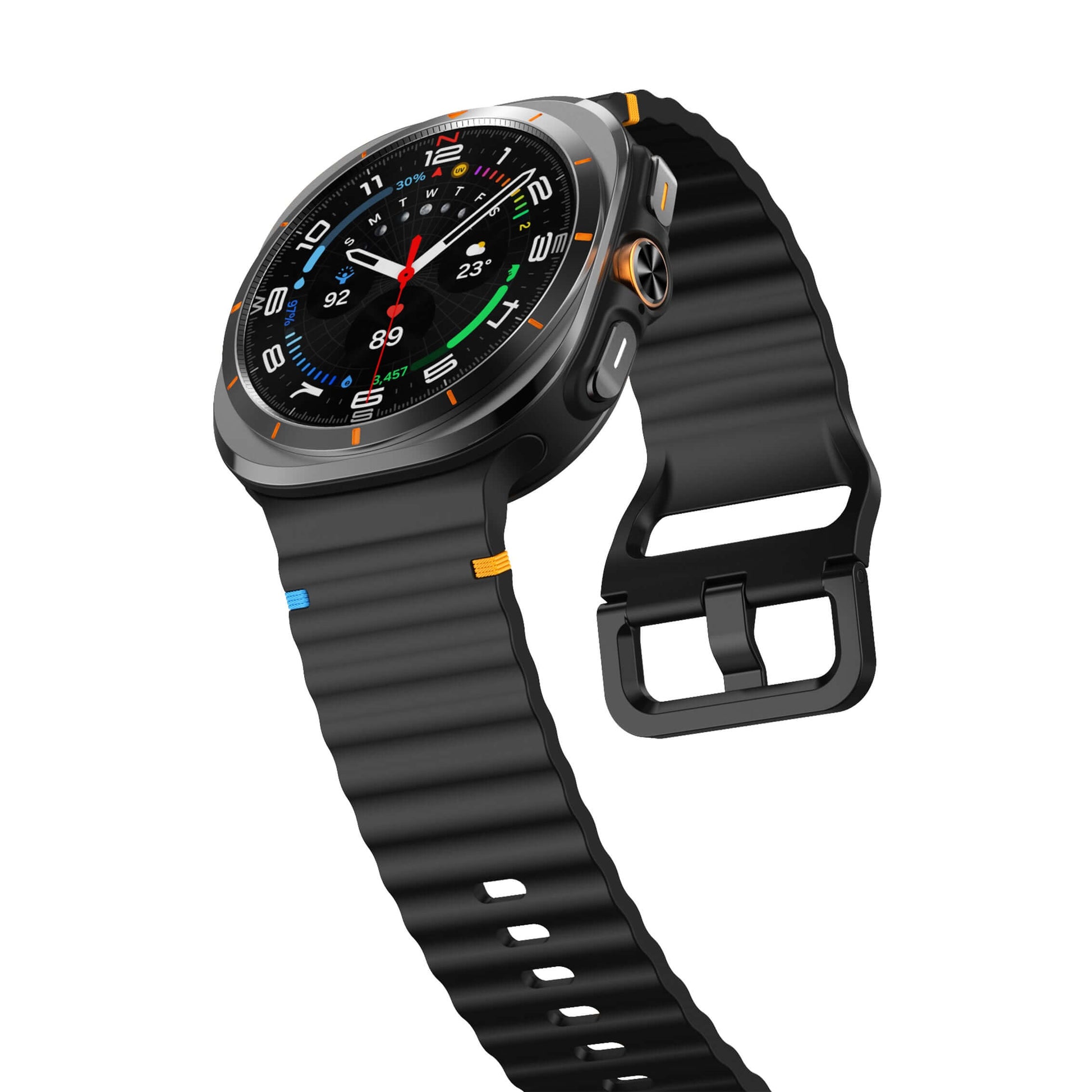 Samsung Galaxy Watch Ultra Bands 47mm Sport | AXYON with a black band on a white background