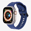 AXYON Wave silicone sport band in dark blue for Apple Watch 38mm - 49mm – rugged, breathable, and secure.