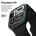 Smartwatch with 3D curved edge design on a white background