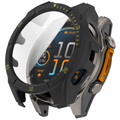 Smartwatch with a black and orange design on a white background