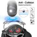 AXYON® Garmin Venu 3 tempered glass and PC bumper case illustrating anti-collision, scratch resistance, edge-to-edge coverage, and anti-bubble screen protection features.