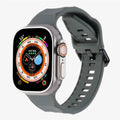 AXYON Wave silicone sport band in dark grey for Apple Watch 38mm - 49mm – rugged, breathable, and secure.