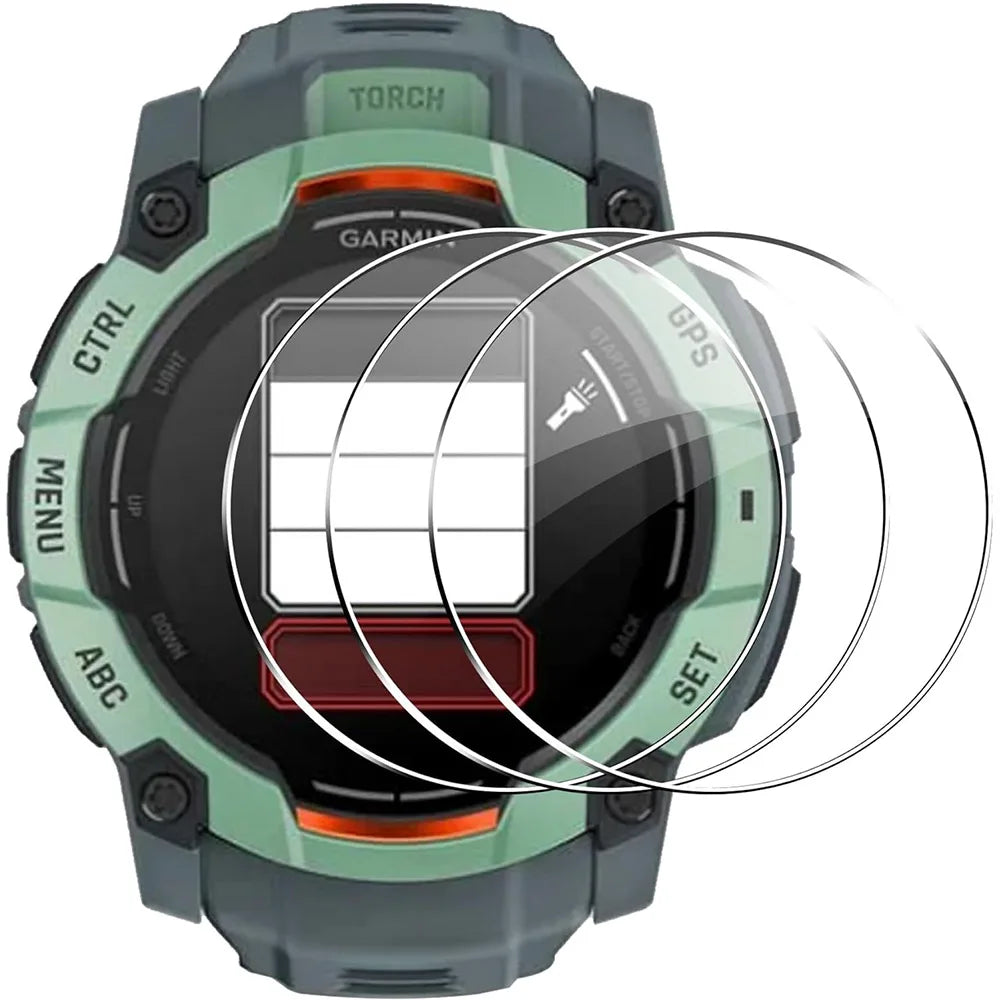 Garmin Instinct 3 AMOLED/Solar – Set with 2-pack, 3-pack, and 5-pack protector options display