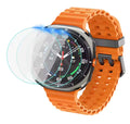 Smartwatch tempered glass screen protector with an orange band on a white background-AXYON