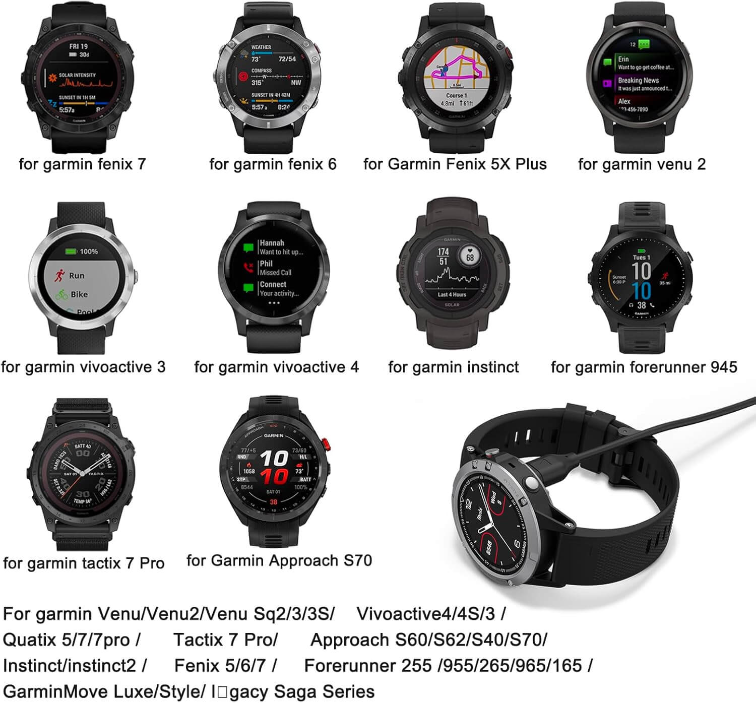 garmin fenix 7 watch charger-AXYON