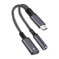 AXYON USB‑C to 3.5mm audio adapter with 60W fast charging, shown on a white background