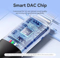 Smart DAC Chip with circuitry on a blue background