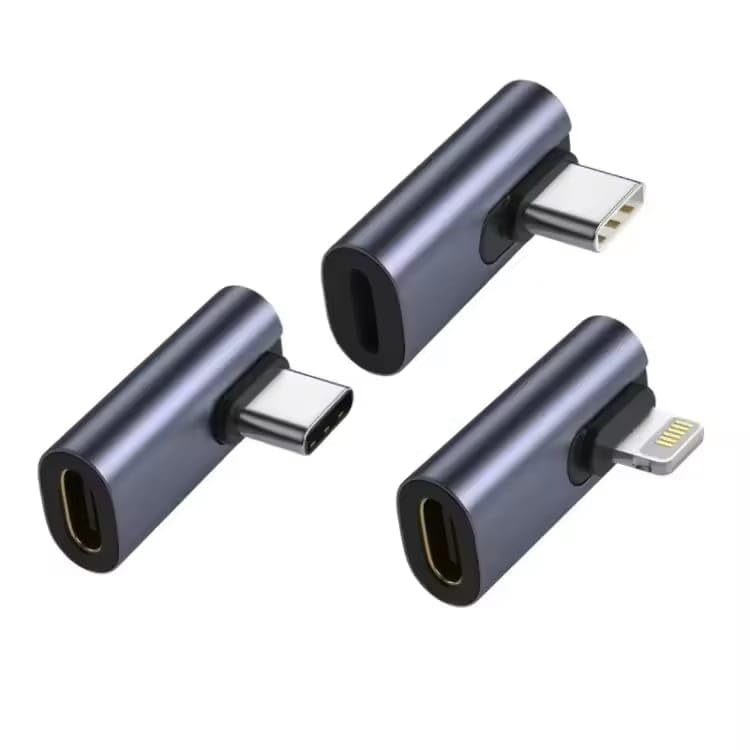 USB Type C to 8-Pin Adapter 3-Pack Sync & Charge | AXYON black