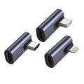 USB Type C to 8-Pin Adapter 3-Pack Sync & Charge | AXYON black