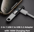 2-in-1 USB C to USB 3.2 Adapter 100W Charging 2-Pack | AXYON 