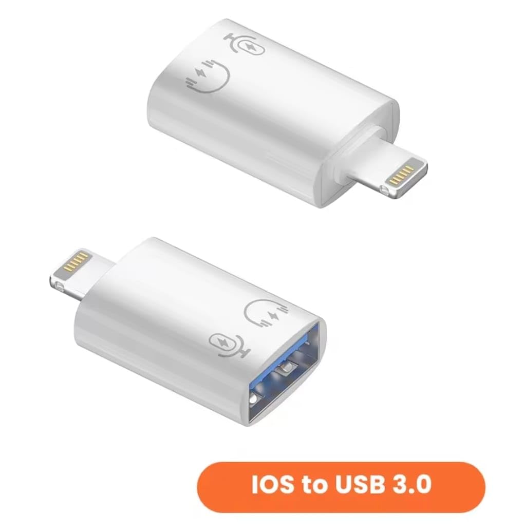 iOS to USB 3.0 OTG Adapter 2-Pack Fast & Compact | AXYON White