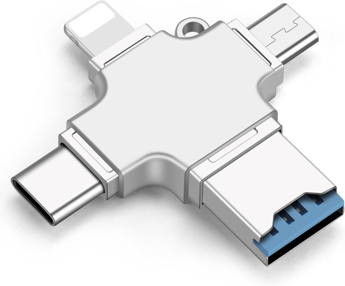 4-in-1 USB Multi Card Reader Adapter for SD & MicroSD | AXYON white