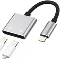 iOS Lightning Charger Audio Adapter Dual-Port 2-in-1 | AXYON Black