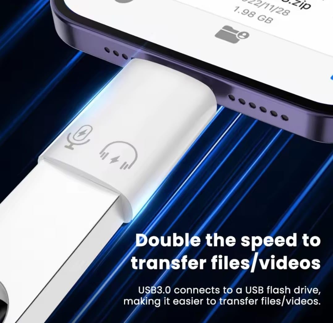 iOS to USB 3.0 OTG Adapter 2-Pack Fast & Compact | AXYON white