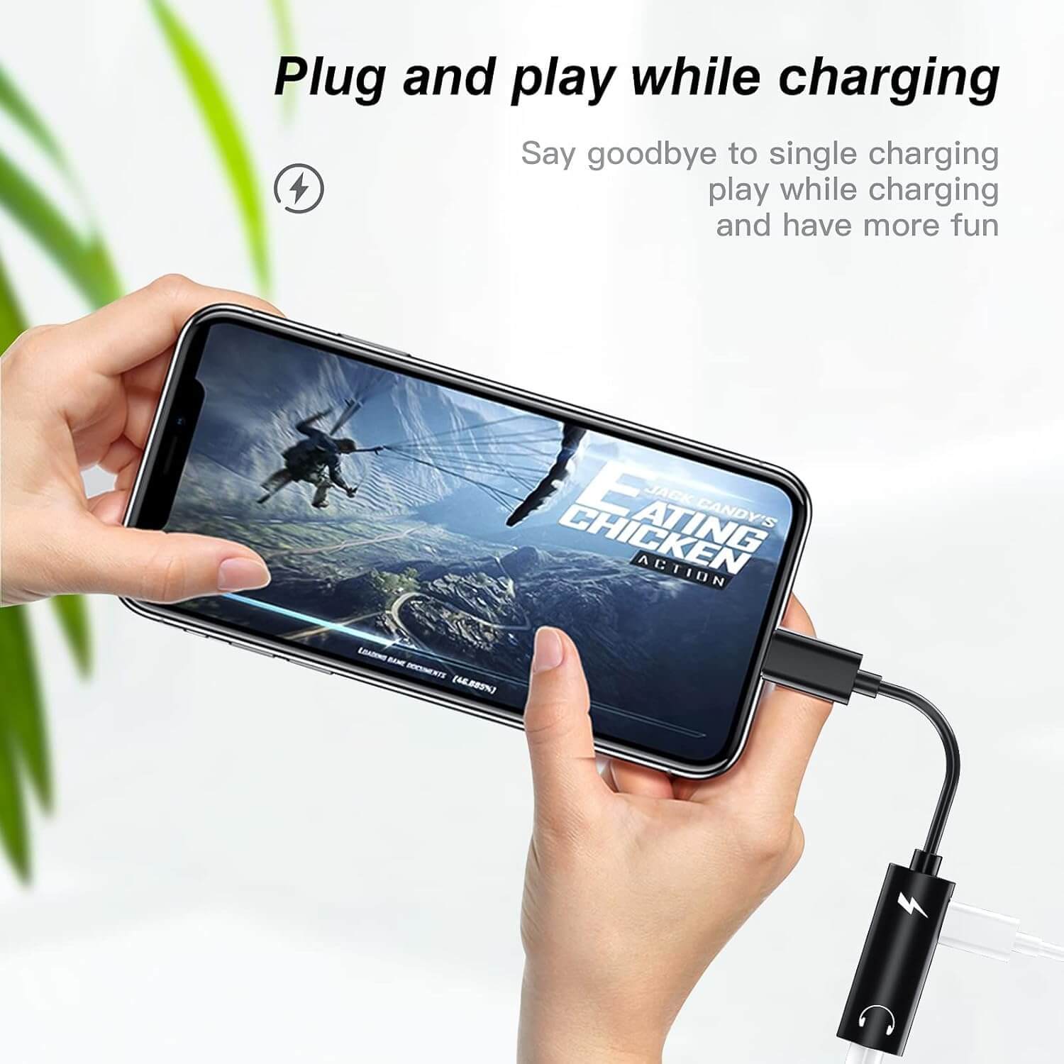 2-in-1 Lightning to Headphone Audio & Charger Adapter Plug