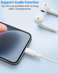 iOS to USB C Adapter 2-Pack Fast Sync & Charging | AXYON Audio