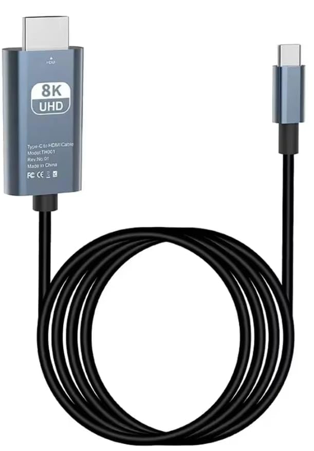 8K UHD USB-C to HDMI Cable 2M 60Hz/120Hz High-Speed | AXYON Black