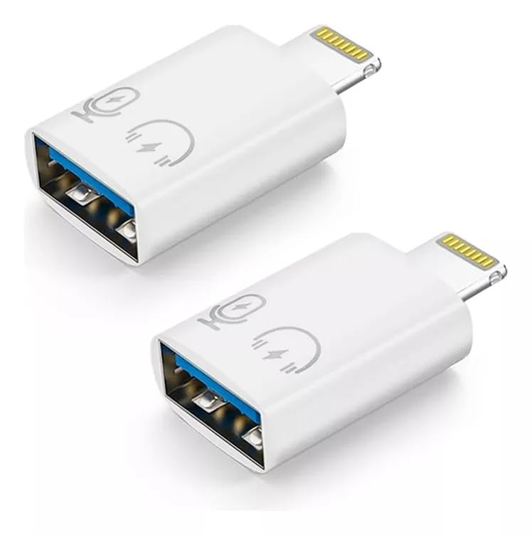 iOS to USB 3.0 OTG Adapter 2-Pack Fast & Compact | AXYON white
