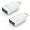 iOS to USB 3.0 OTG Adapter 2-Pack Fast & Compact | AXYON white