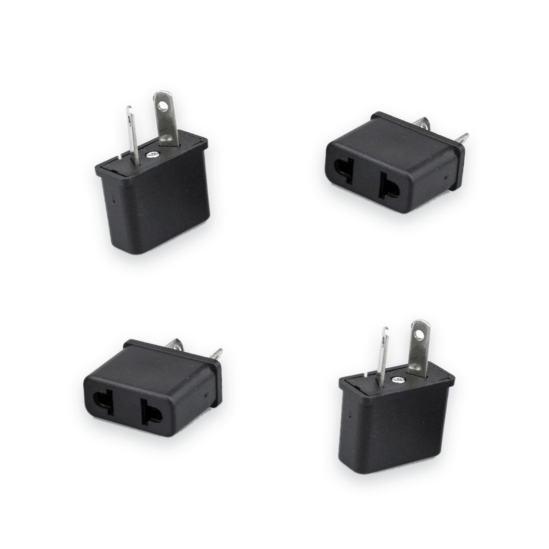 4-pack of black 2-pin AU/NZ travel plug adapters