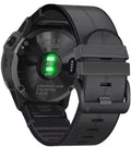 AXYON Garmin leather and silicone band in Black with a pin buckle, QuickFit 22mm