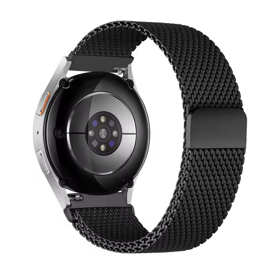 AXYON Garmin Milanese loop band in Black stainless steel mesh, QuickFit 22mm