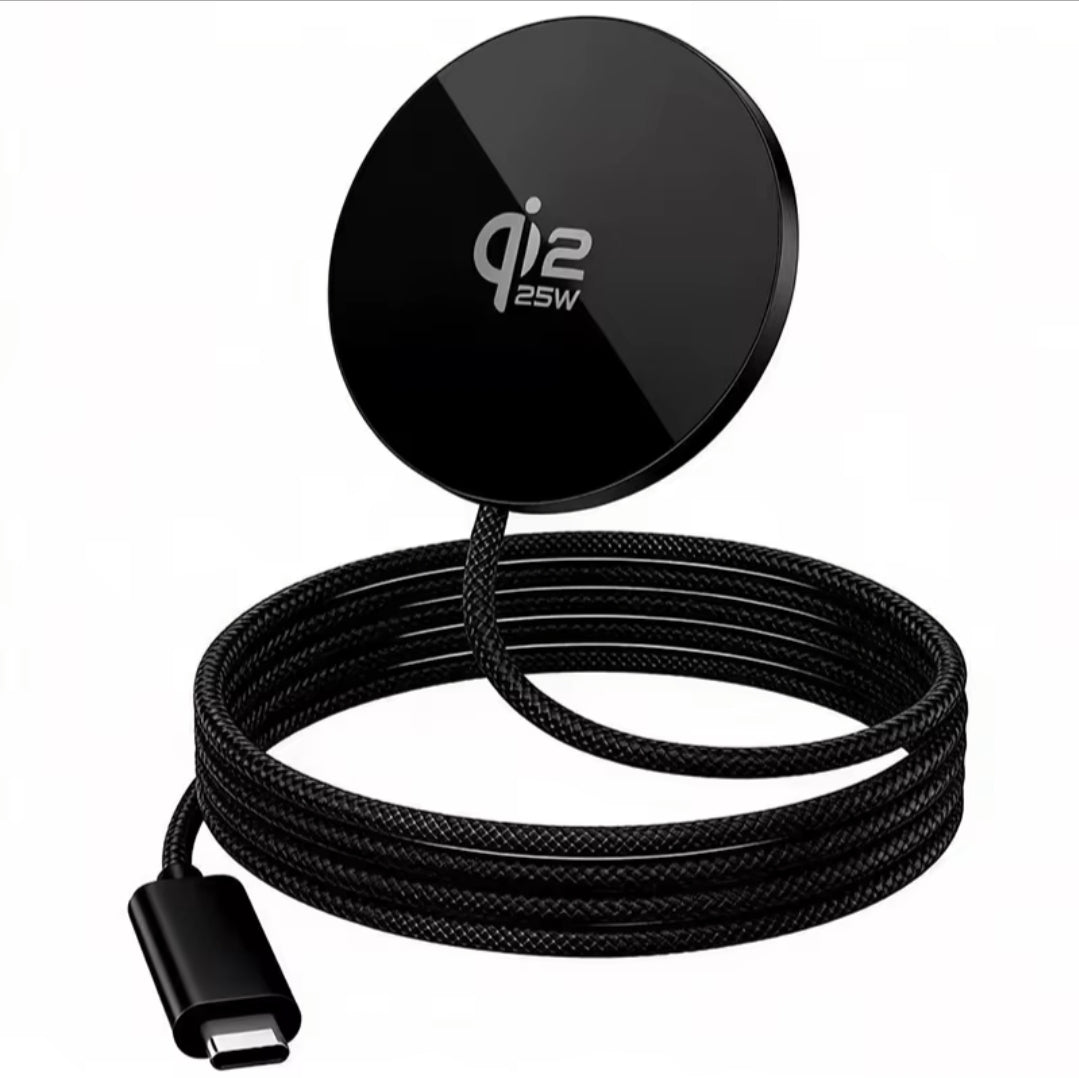 AXYON 25W Qi2.2 magnetic charging pad with braided USB-C cable – image 3