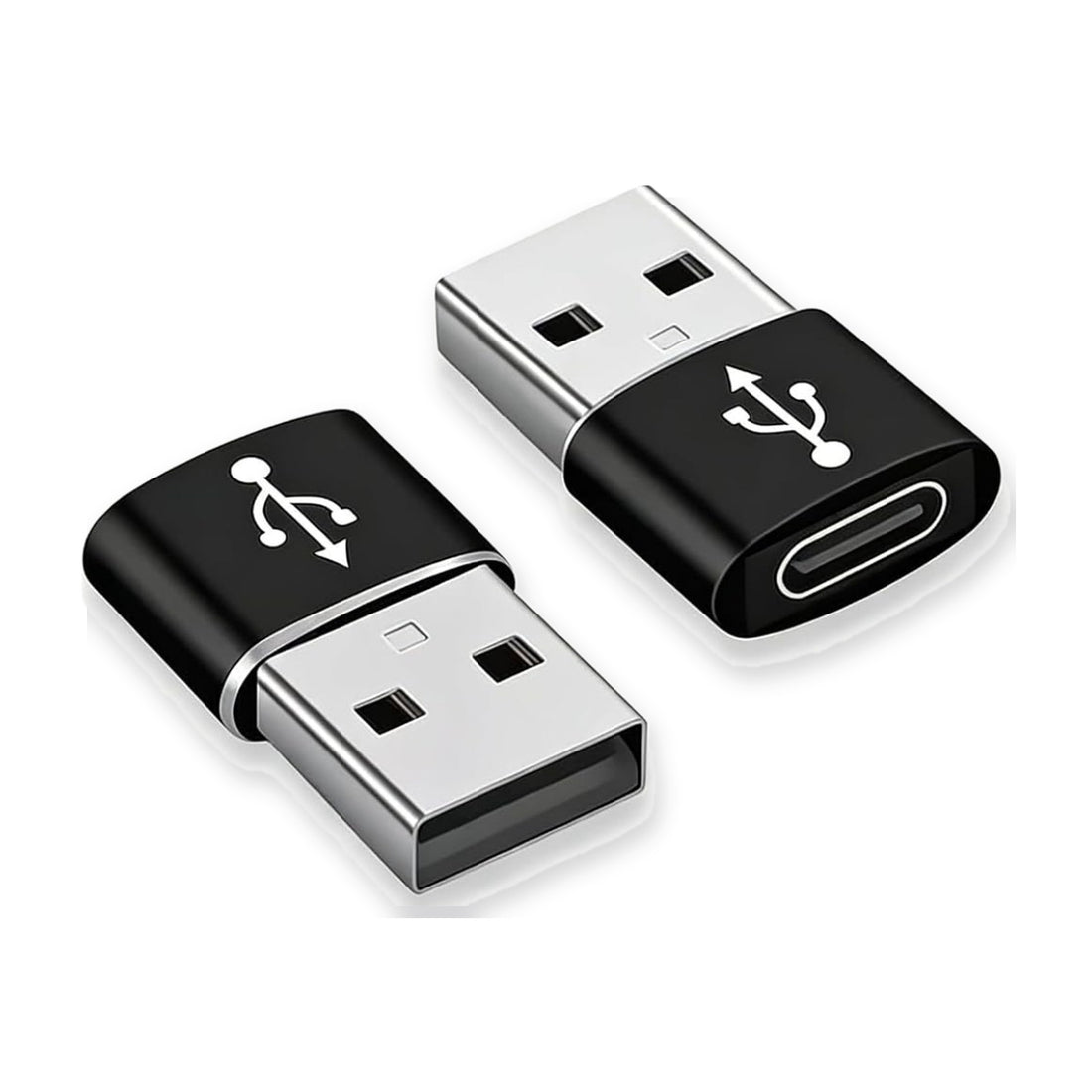 AXYON USB-A to USB-C adapters in Black, Gold and Rose Gold, aluminium shell