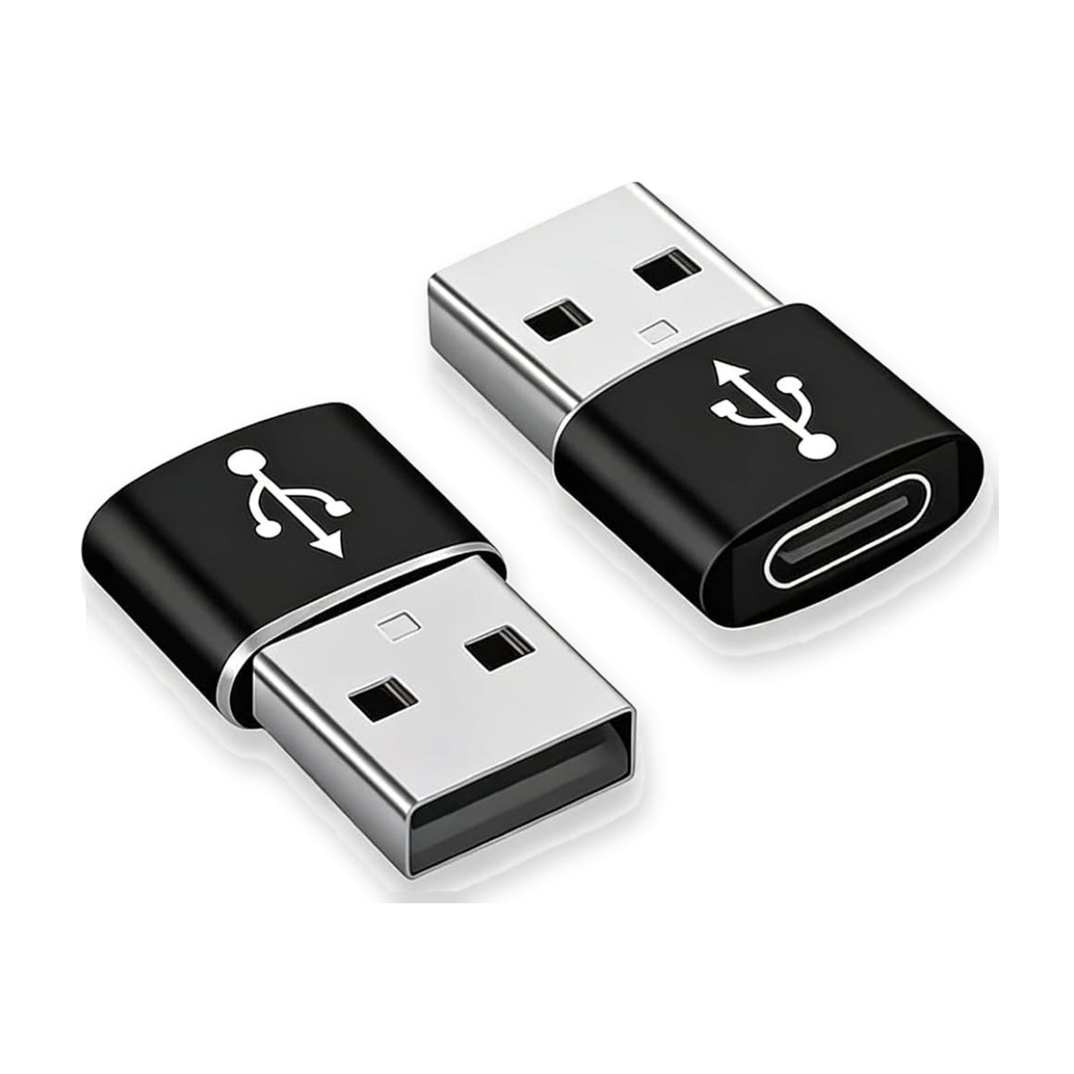 AXYON USB-A to USB-C adapter 2-pack, 2 Black adapters