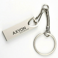 USB flash drive keychain with 'AXYON' branding on a white background