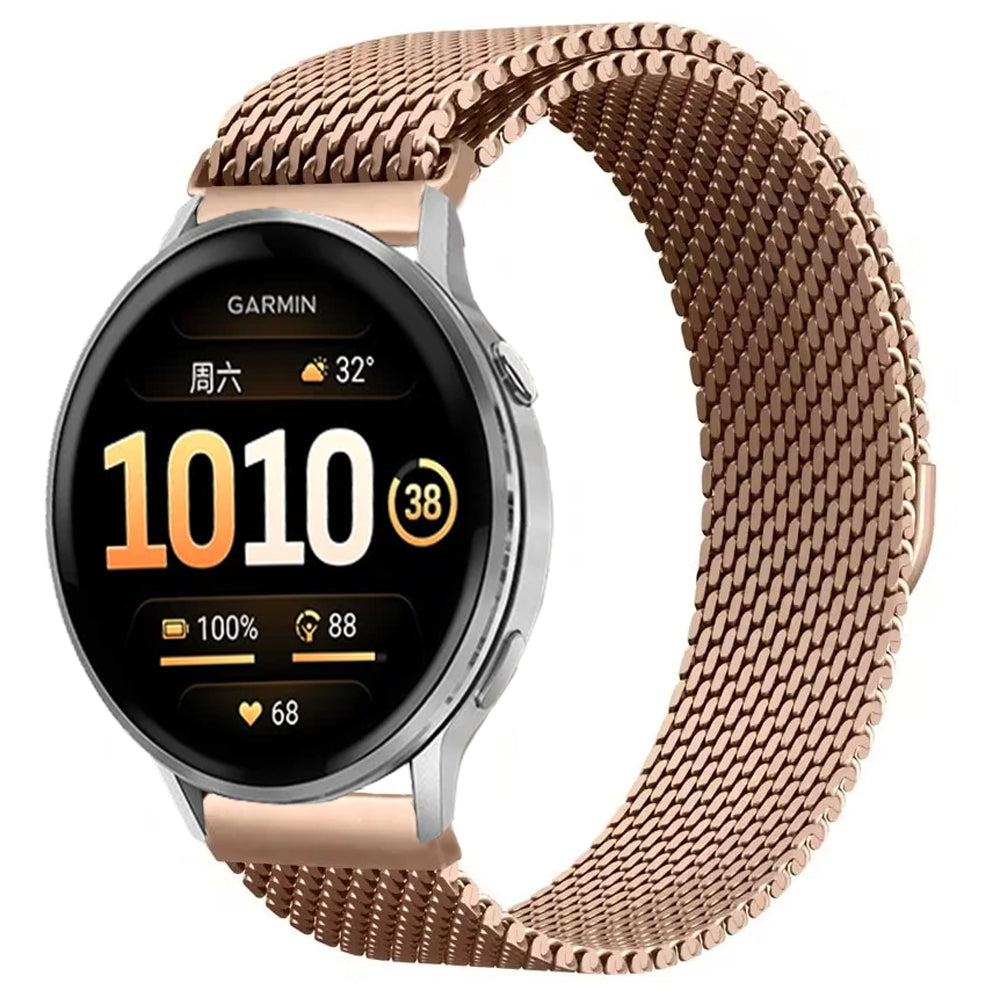 AXYON Garmin Milanese loop band in stainless steel mesh with a magnetic clasp, QuickFit 22mm