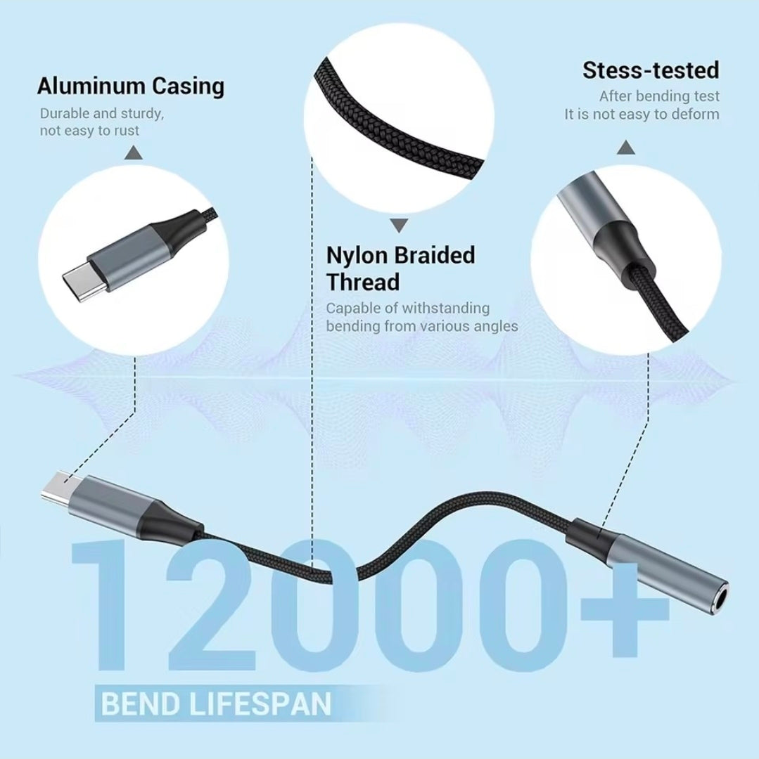 Diagram of a cable with features highlighted on a light blue background