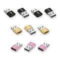 AXYON USB-A to USB-C adapter 10-pack: 4 Black, 3 Gold, 3 Rose Gold